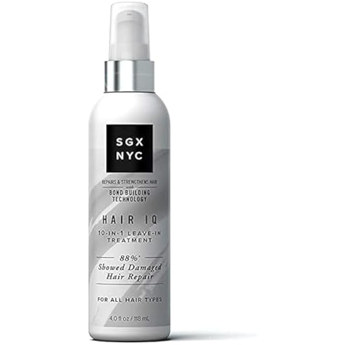 SGX NYC Hair IQ - 4 fl oz - 10-in-1 Leave-in-1 Treatment for All Hair Types - Strengthens and Repairs Damaged Hair with Biotin, Hyaluronic Acid and Exclusive Bond Technology - Image 1